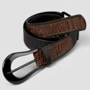 Chico's Grand Rios Leather and Metal Links Belt Women’s Size Small